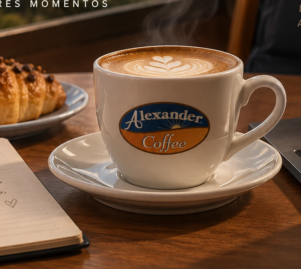 Un momento de café y trabajo en un ambiente cálido